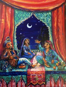 Sheherazade and her sister - painting by Sophie Herxheimer